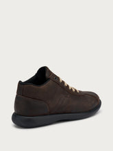 Casual oiled leather high-top sneakers - Brown | FRAU