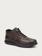 Casual leather high-top sneakers - Wood | FRAU