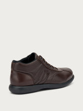 Casual leather high-top sneakers - Wood | FRAU