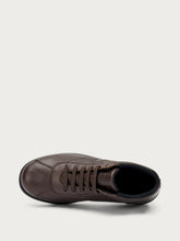 Casual leather high-top sneakers - Wood | FRAU