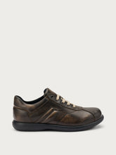 Casual distressed-effect leather sneakers - Antique Brown | FRAU
