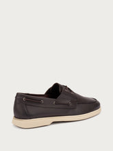 Leather loafers with lace details - Ebony | FRAU