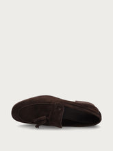 Mocassino destrutturato in suede con nappine - Cacao | FRAU