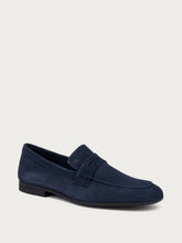 Deconstructed suede loafers - Blue | FRAU