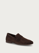 Deconstructed suede loafers - Cocoa | FRAU