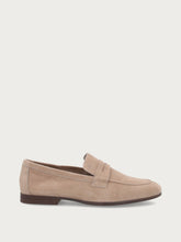 Deconstructed suede loafers - Sand | FRAU