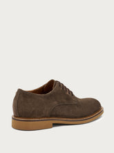 Schnürschuh aus Veloursleder mit Sohle in Kontrastfarbe - Dunkelbraun | FRAU