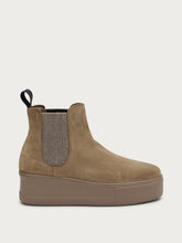 Suede flatform Chelsea boots - Honey | FRAU