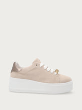 Platform-Sneakers mit Strass - Ecru | FRAU