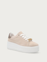 Platform-Sneakers mit Strass - Ecru | FRAU