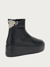 Plateau-Stiefeletten aus Leder - SCHWARZsteingrau | FRAU