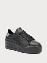 Leather flatform sneakers - BLACKsilver | FRAU