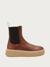 Leather Chelsea boots with grooved sole - TOBACCOamber | FRAU