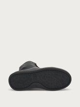 Leather combat boots with grooved sole - BLACKblack | FRAU