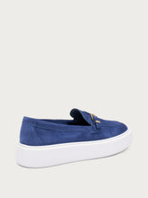 Suede slip-ons with buckle - Abyss | FRAU