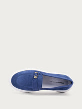 Suede slip-ons with buckle - Abyss | FRAU