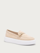 Suede slip-ons with buckle - Ecru | FRAU