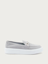 Suede slip-ons with eyelets - Ice | FRAU