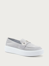 Suede slip-ons with eyelets - Ice | FRAU