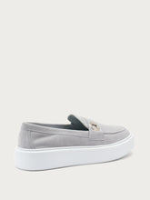 Suede slip-ons with eyelets - Ice | FRAU