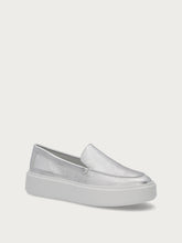 Silberne Leder-Slip-ons - Silber | FRAU