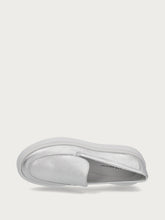 Silberne Leder-Slip-ons - Silber | FRAU