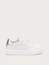 Sneakers with laminated leather details - CHALKsilver | FRAU