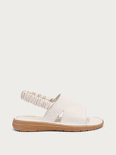 ComfortTech leather sandals with elastic strap - Cream White | FRAU