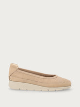 ComfortTech-Ballerina-Schuh aus gestanztem Nubukleder - Cremeweiß | FRAU