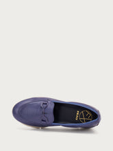 ComfortTech leather loafers with clasp detail - Navy Blue | FRAU