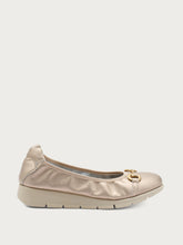 Comfort ballet flats in laminated leather - Platinum | FRAU