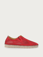Laser-etched nubuck slip-ons - Cherry | FRAU