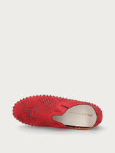 Laser-etched nubuck slip-ons - Cherry | FRAU