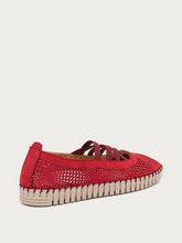 Ballerinas aus gelasertem Nubukleder - Kirsche | FRAU