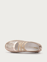 Ballerinas aus gelasertem laminiertem Leder - Platin | FRAU