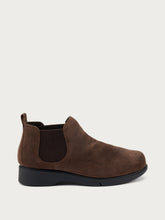 Comfortable oiled split leather Chelsea boots - Chocolate | FRAU
