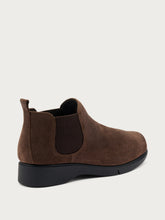 Comfortable oiled split leather Chelsea boots - Chocolate | FRAU