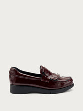 Comfortable patent leather loafers - Wine | FRAU