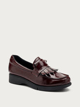 Comfortable patent leather loafers - Wine | FRAU