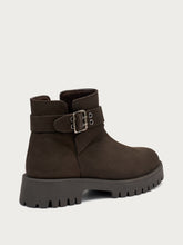 Nubuck ankle boots with lug sole - Chocolate | FRAU