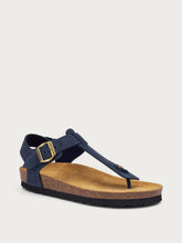 Thong sandals with cork footbed - Blue | FRAU