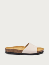 Pantolette mit glatten Riemen aus Nubukleder - Butter | FRAU