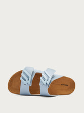 Two-strap leather sliders with logo - Xeno | FRAU