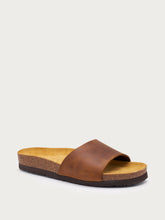 Oiled nubuck sliders with plain strap - Cognac | FRAU