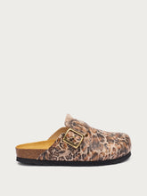 Sabot aus Leder mit Animal-Print - Leo | FRAU