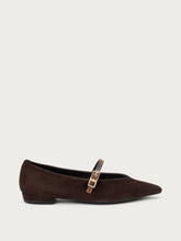 Suede pointed-toe ballet flats - Cocoa | FRAU