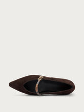 Suede pointed-toe ballet flats - Cocoa | FRAU