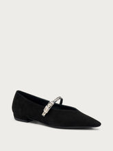 Suede pointed-toe ballet flats - Black | FRAU