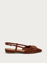 Suede slingbacks with buckle - Cinnamon | FRAU