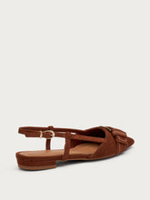 Suede slingbacks with buckle - Cinnamon | FRAU
